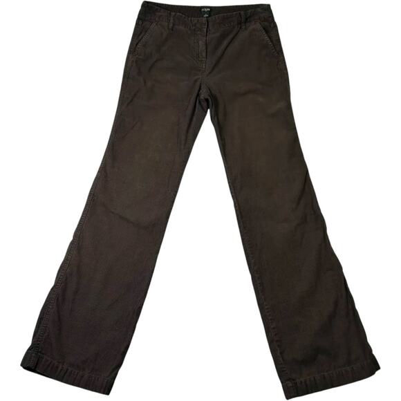 J.Crew Pants - J.Crew Women’s Brown Corduroy Pants Size 4 Low Fit Straight Leg Cotton Trousers